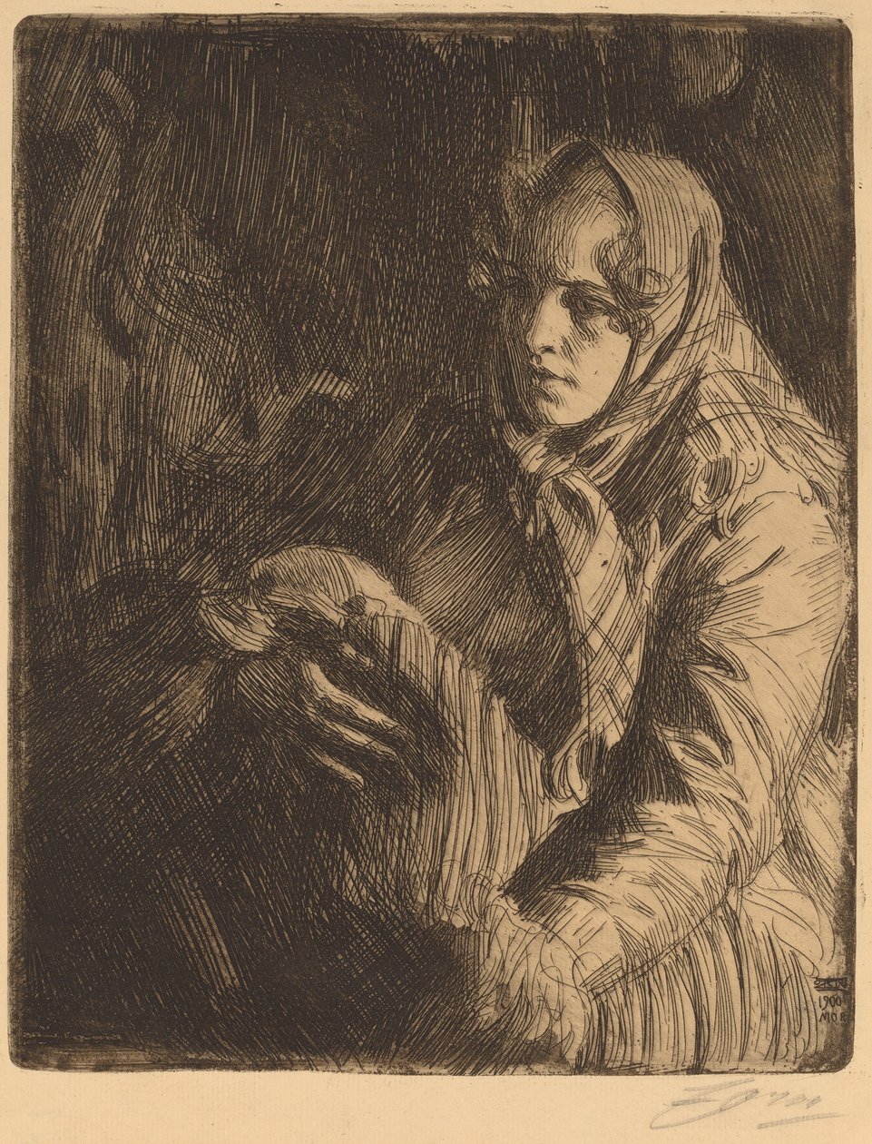 Madonna, 1900. av Anders Leonard Zorn