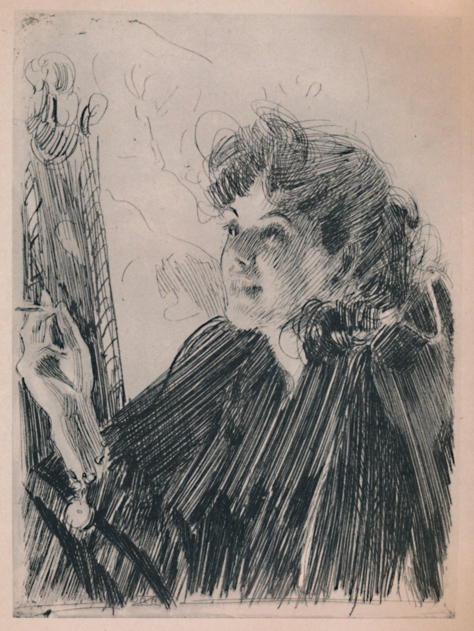 Sigarettdansen, ca. 1890-tallet, 1946 av Anders Leonard Zorn