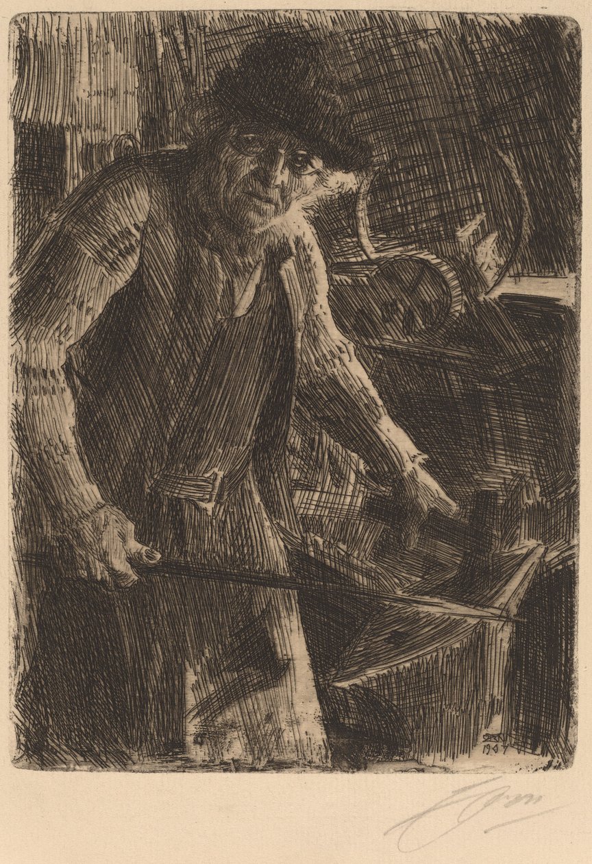 The Master-Smith, 1907. av Anders Leonard Zorn