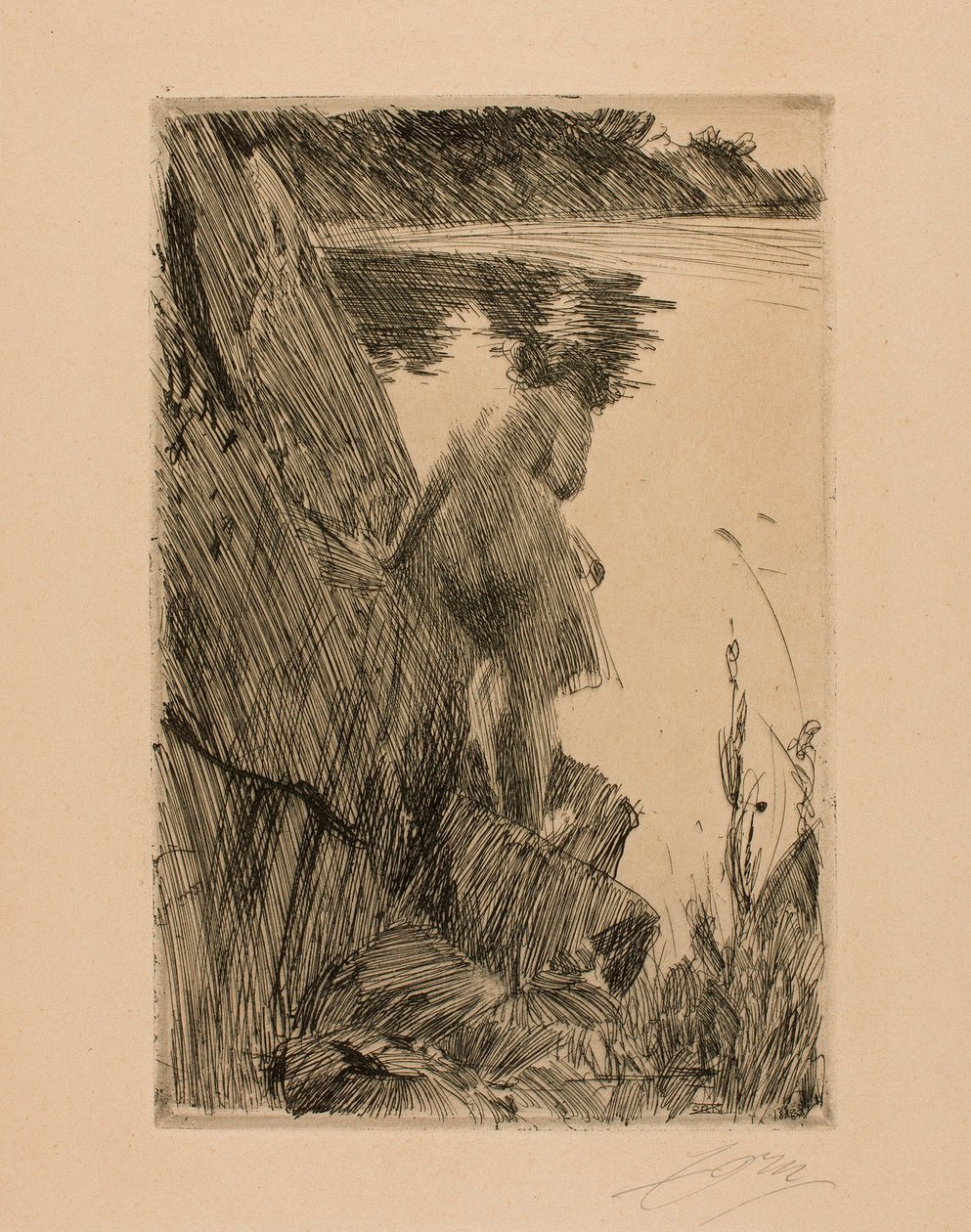 Badende (kveld) III av Anders Leonard Zorn
