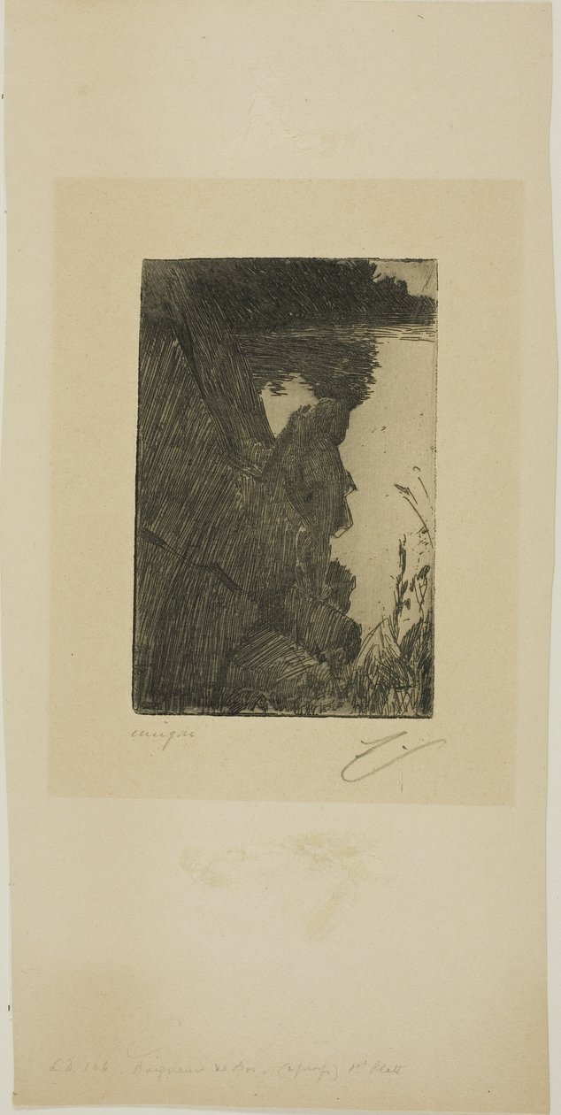 Bader (kveld) I (sink-etsing) av Anders Leonard Zorn