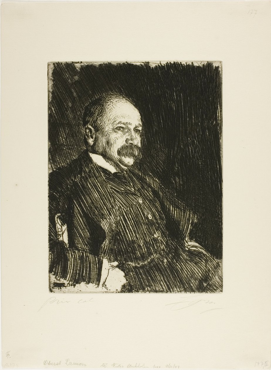 Oberst Lamont III (byste) av Anders Leonard Zorn