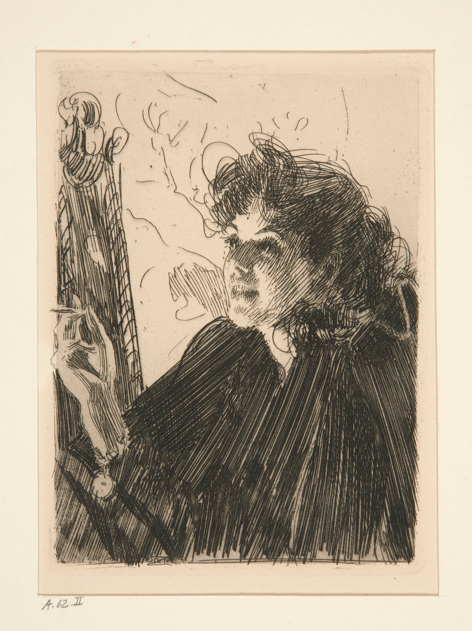 Jente med sigarett II av Anders Leonard Zorn