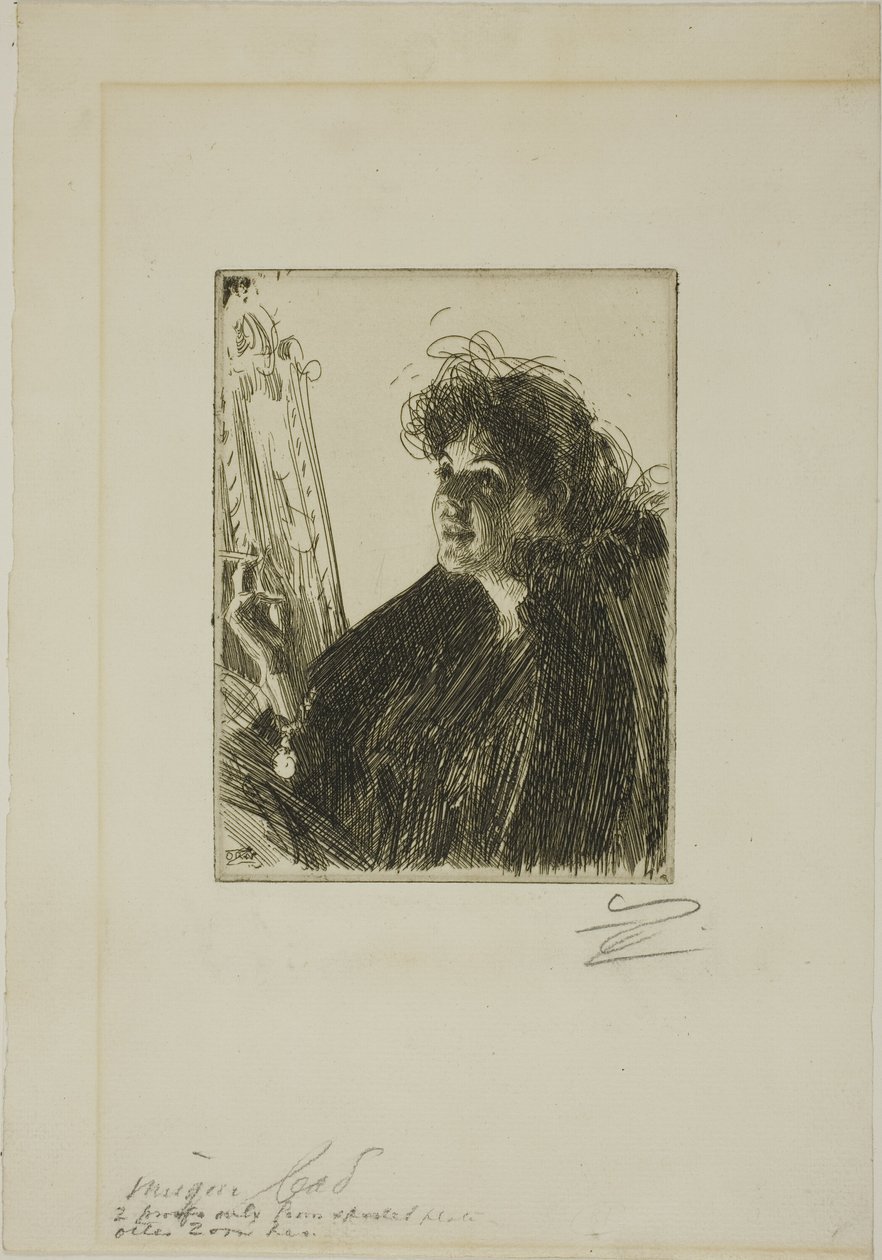 Jente med en sigarett I av Anders Leonard Zorn