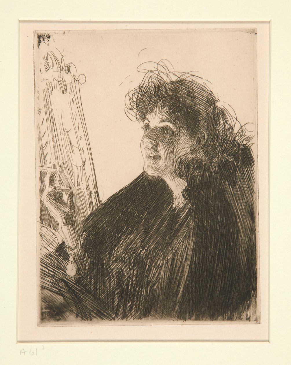 Jente med en sigarett I av Anders Leonard Zorn