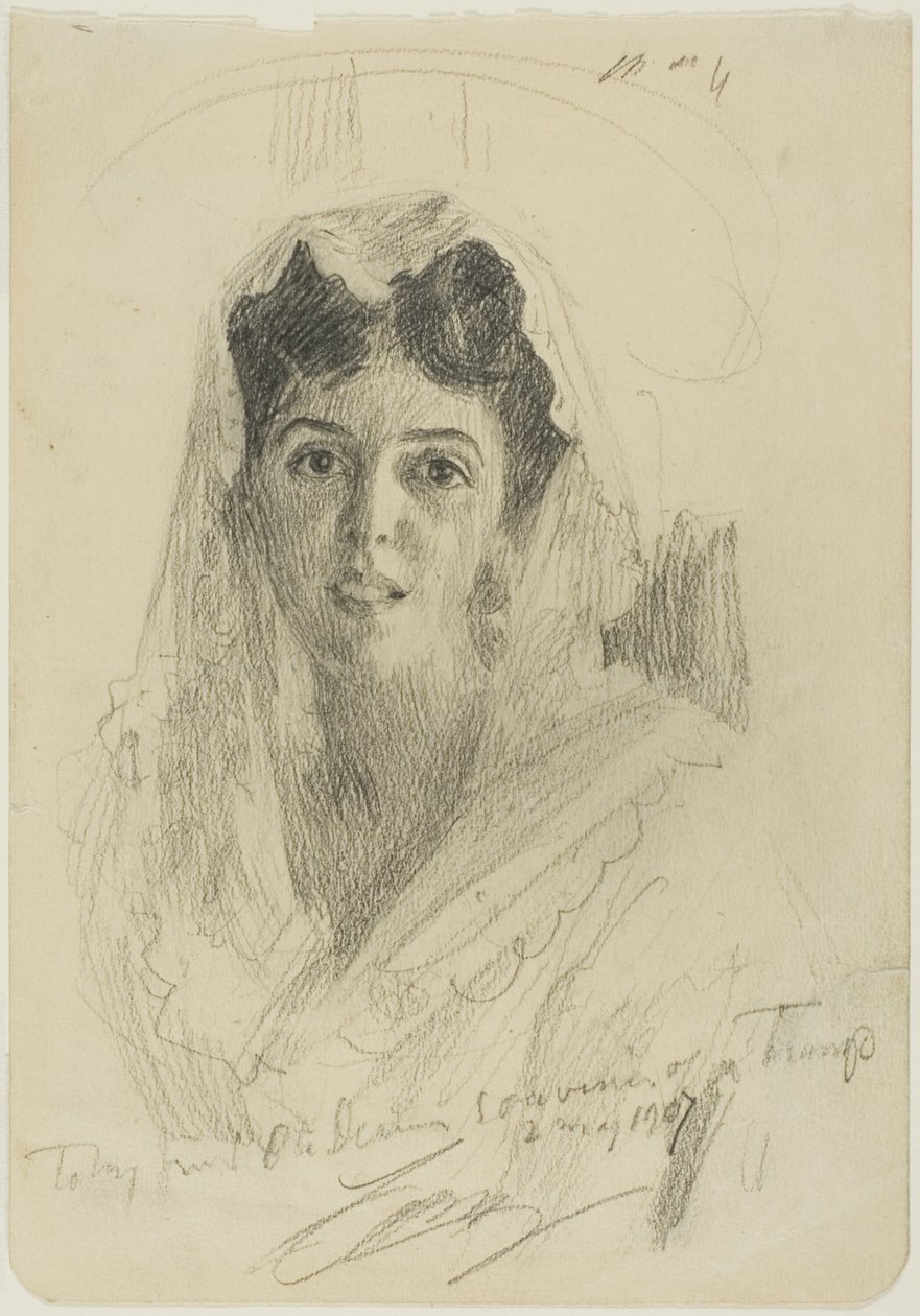 Hodet til en kvinne (en Face) av Anders Leonard Zorn
