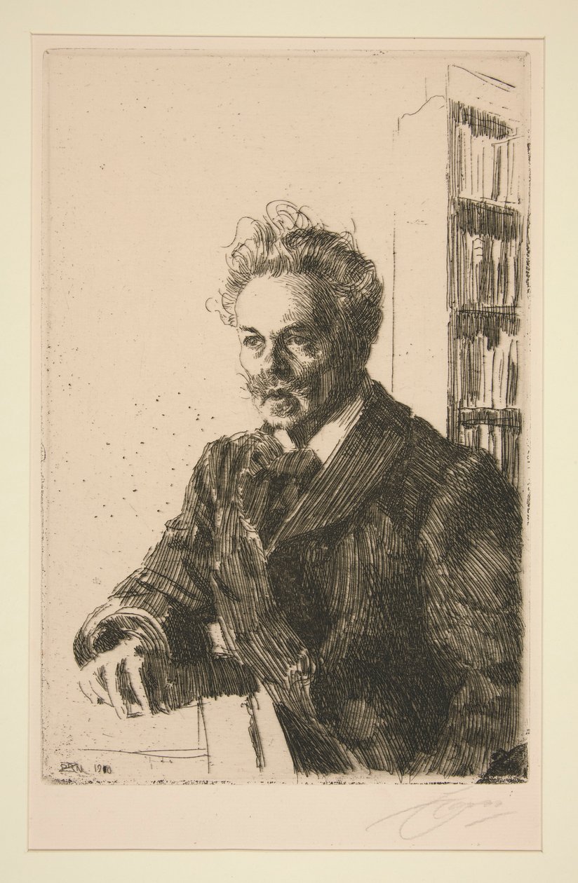 Portrett av A. Strindberg av Anders Leonard Zorn