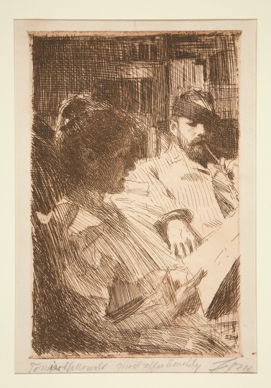 Reading (Mr. & Mrs. Charles Deering) av Anders Leonard Zorn