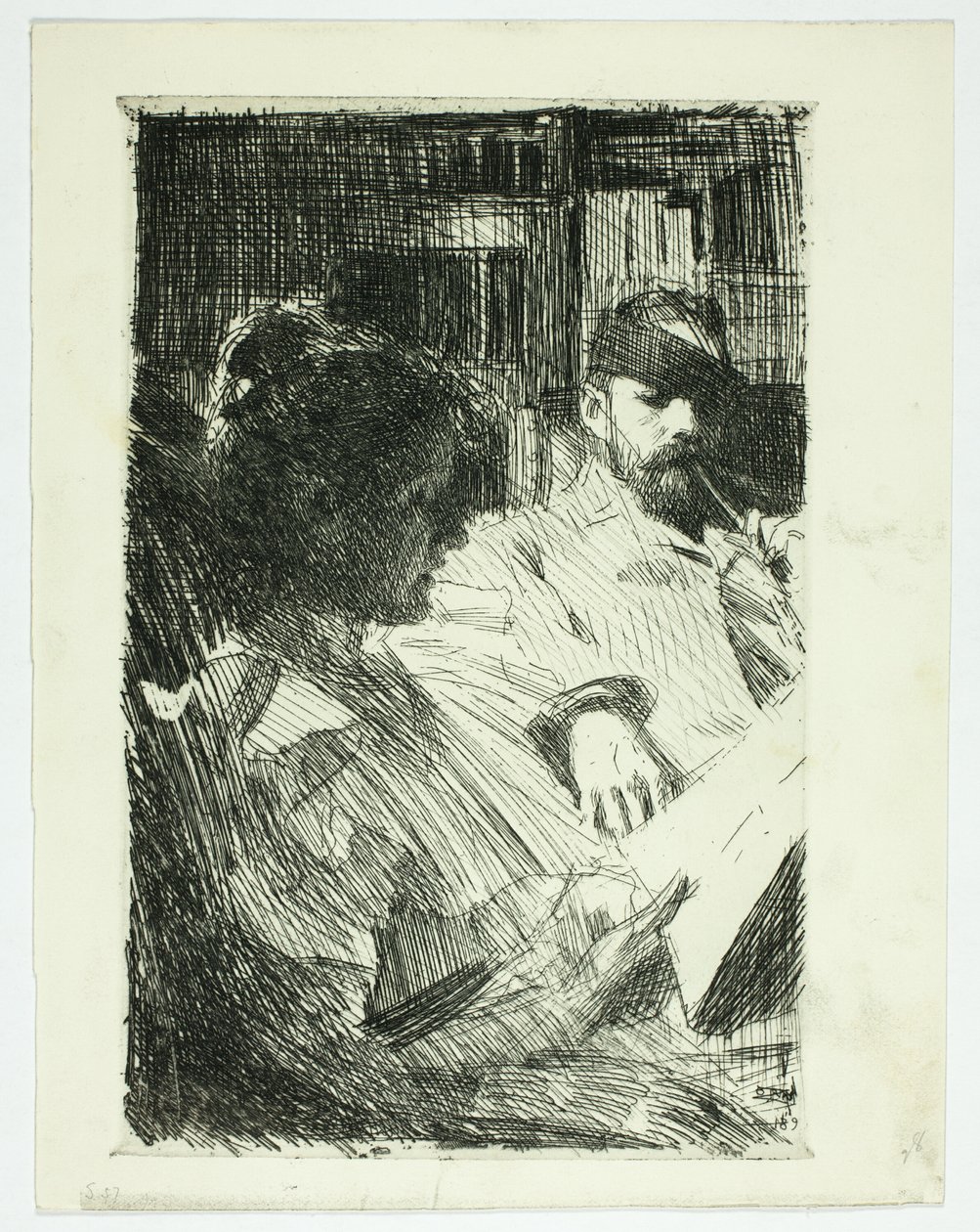 Reading (Mr. og Mrs. Ch. Deering) av Anders Leonard Zorn
