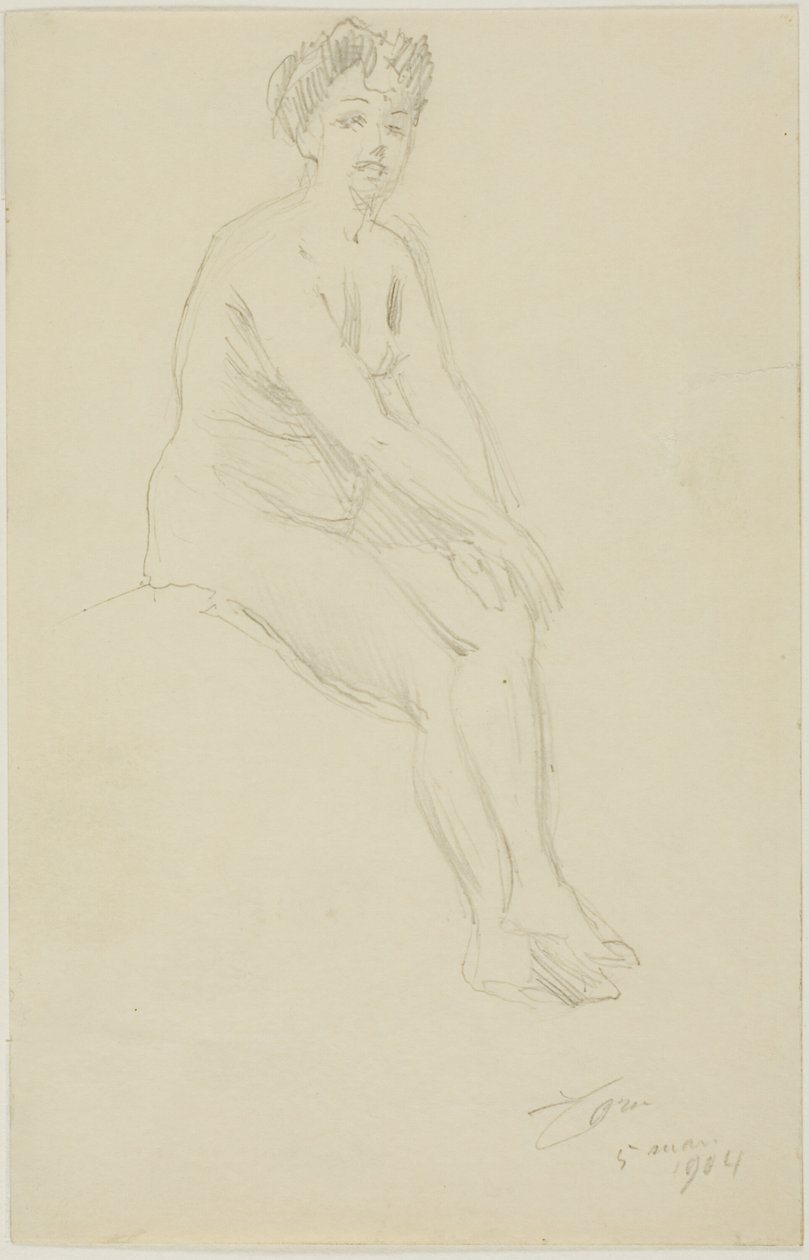 Sittende naken kvinne av Anders Leonard Zorn