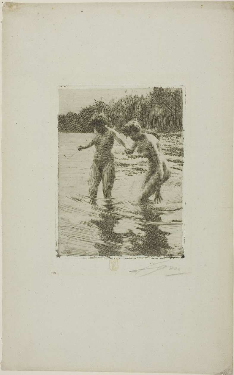 To badende av Anders Leonard Zorn