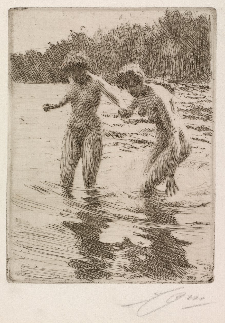 To badende av Anders Leonard Zorn