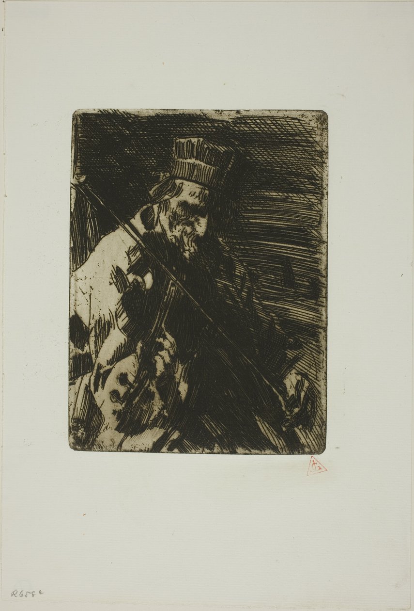 Landsbyfiolinist av Anders Leonard Zorn
