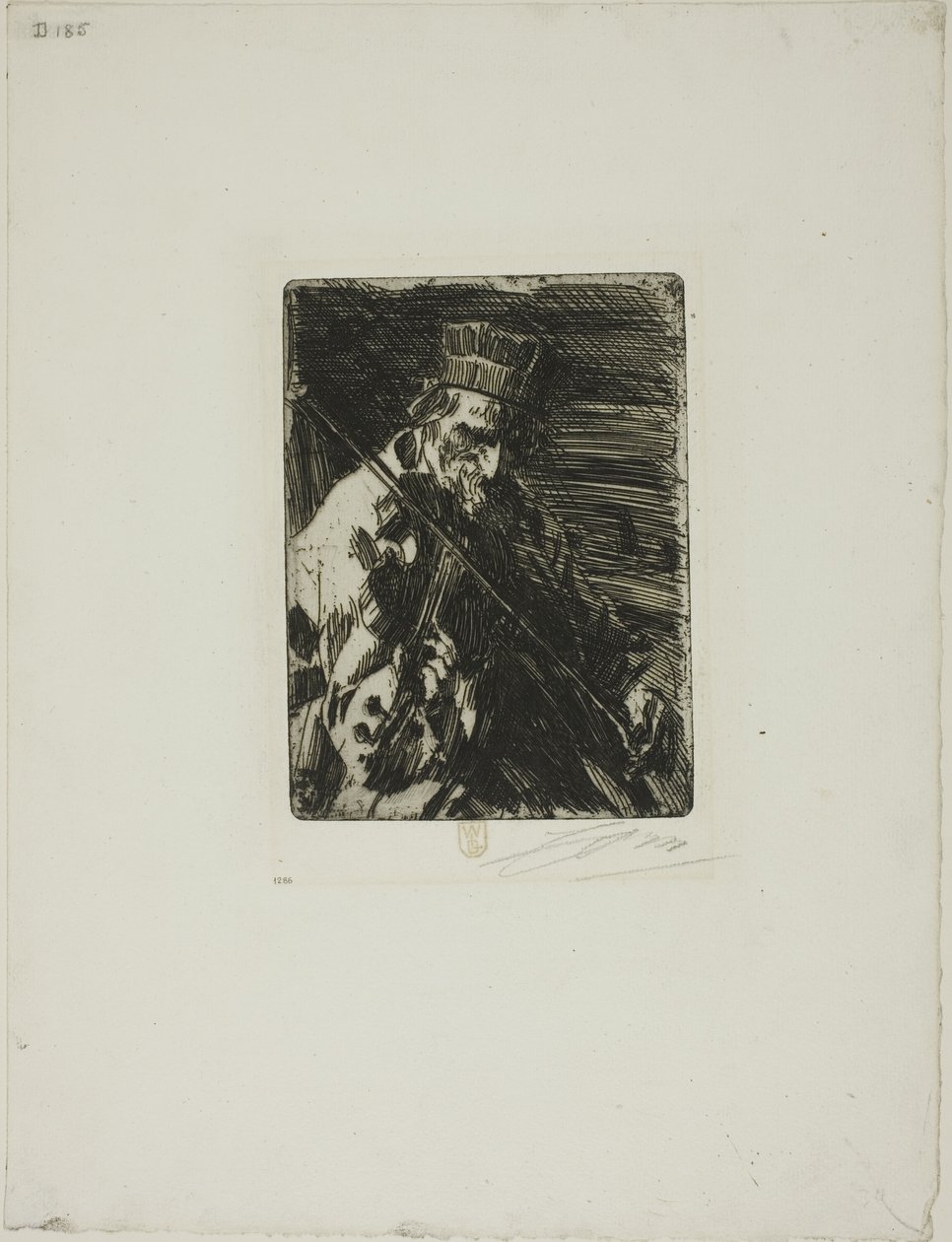 Landsbyfiolinist av Anders Leonard Zorn