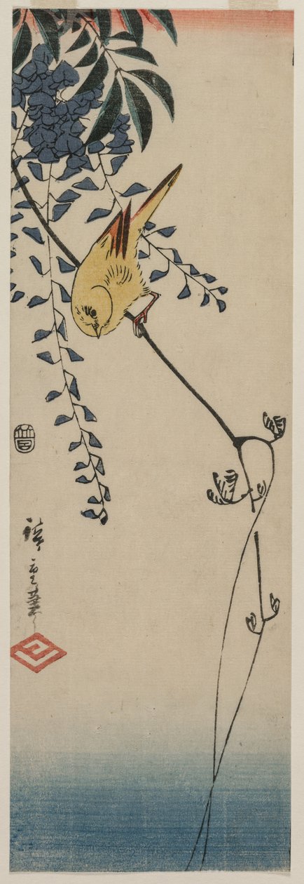 Kanariøyene og Wisteria, midten av 1840-tallet. av Ando Hiroshige