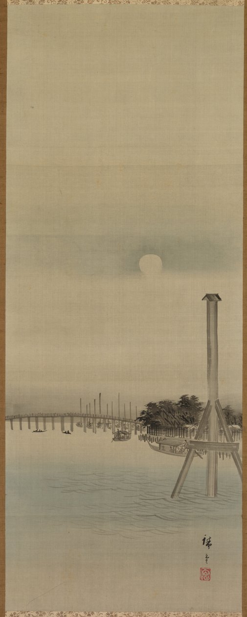 Nattscene ved Sumida-elven, 1800-tallet. av Ando Hiroshige
