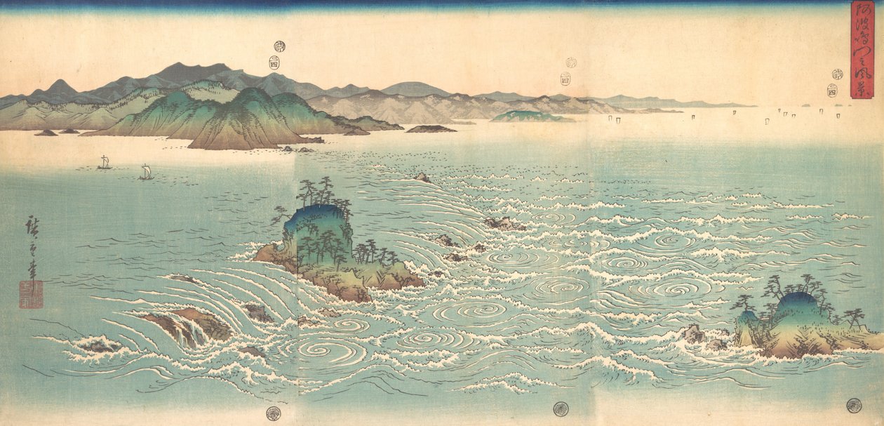 The Whirlpools of Awa, 1857., 1857. av Ando Hiroshige