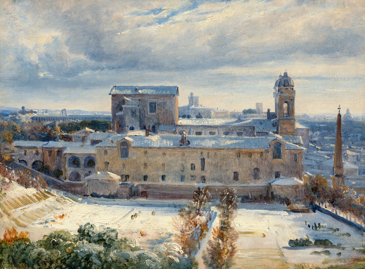 Santa Trinità dei Monti i snøen av André Giroux