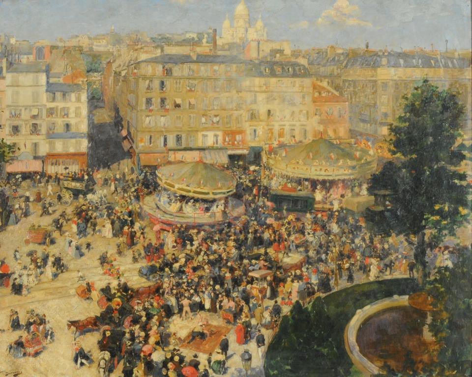 La Place Pigalle 4. juli på Place Pigalle av Andre Devambez