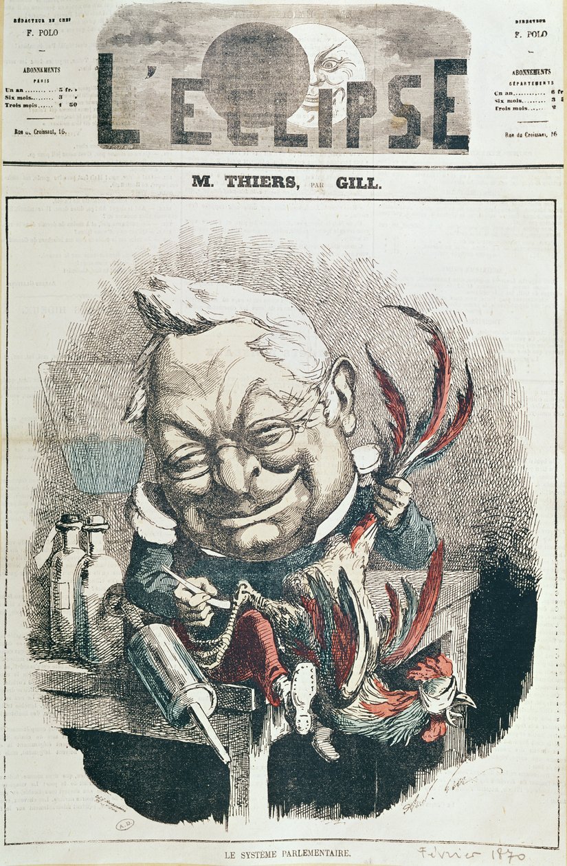 Karikatur av Adolphe Thiers (1797-1877) fra 
