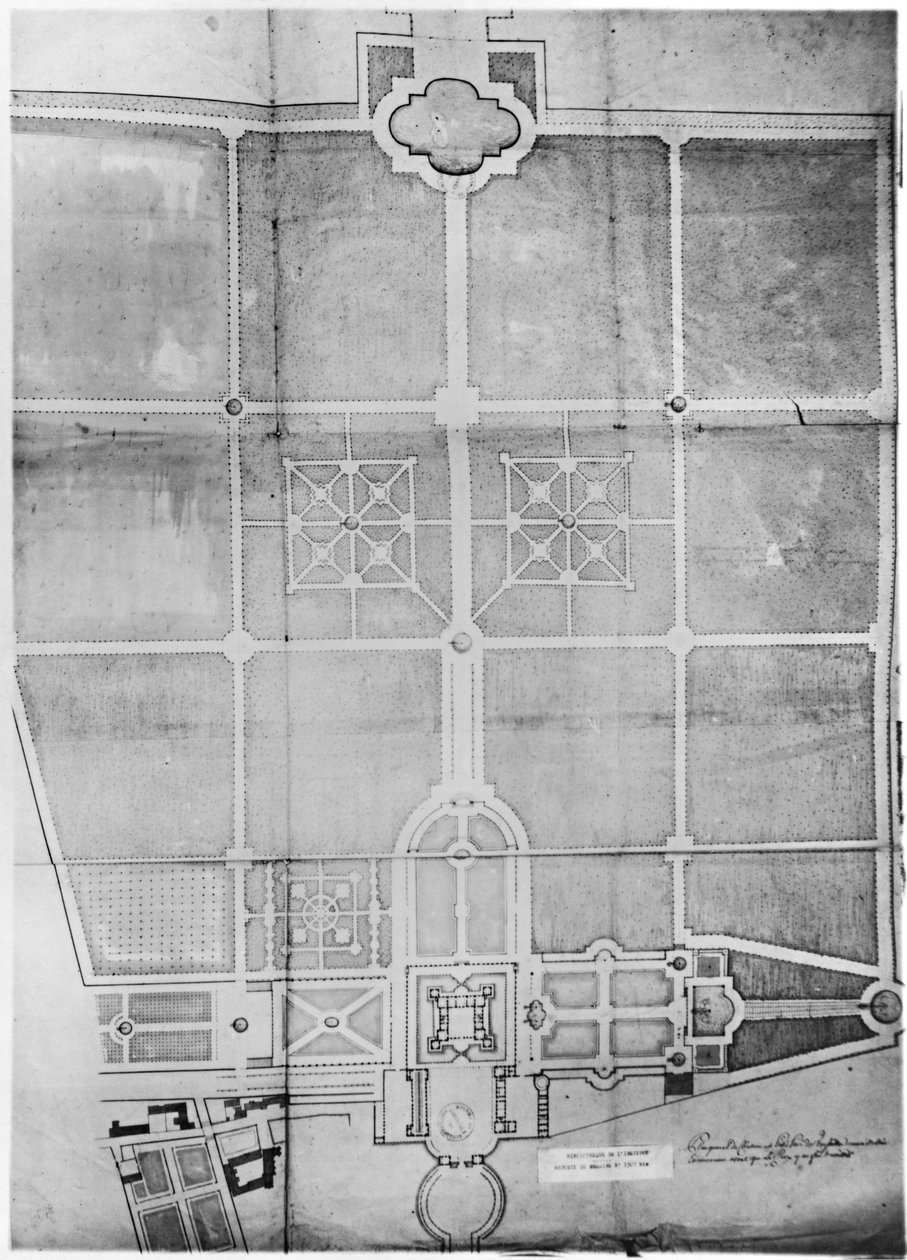 Plan over de første verkene i Versailles av Andre Le Notre