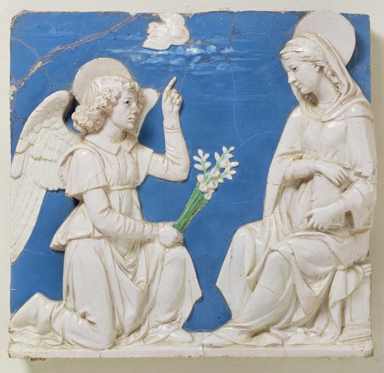 Bebudelsen (glasert terrakotta) av Andrea Della Robbia