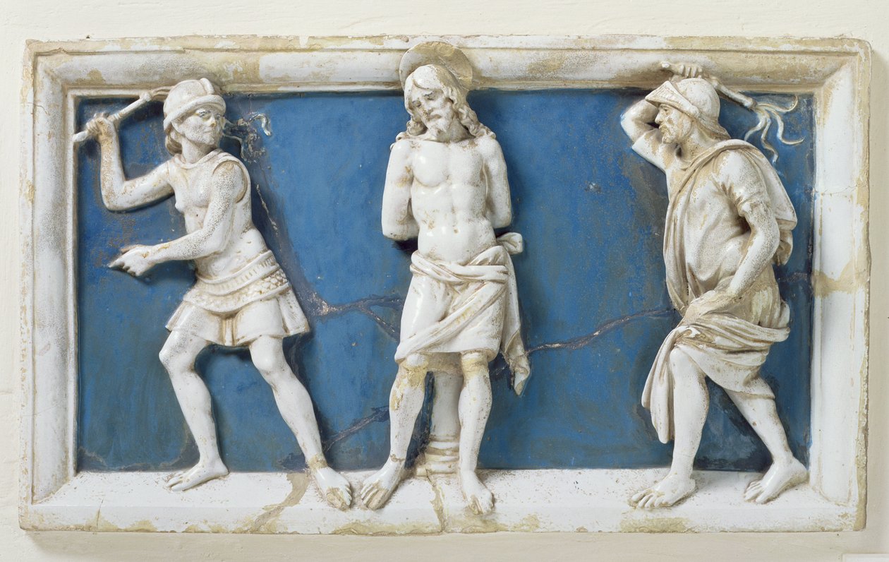 The Flagellation of Christ, 1495 (glasert terrakotta) av Andrea Della Robbia
