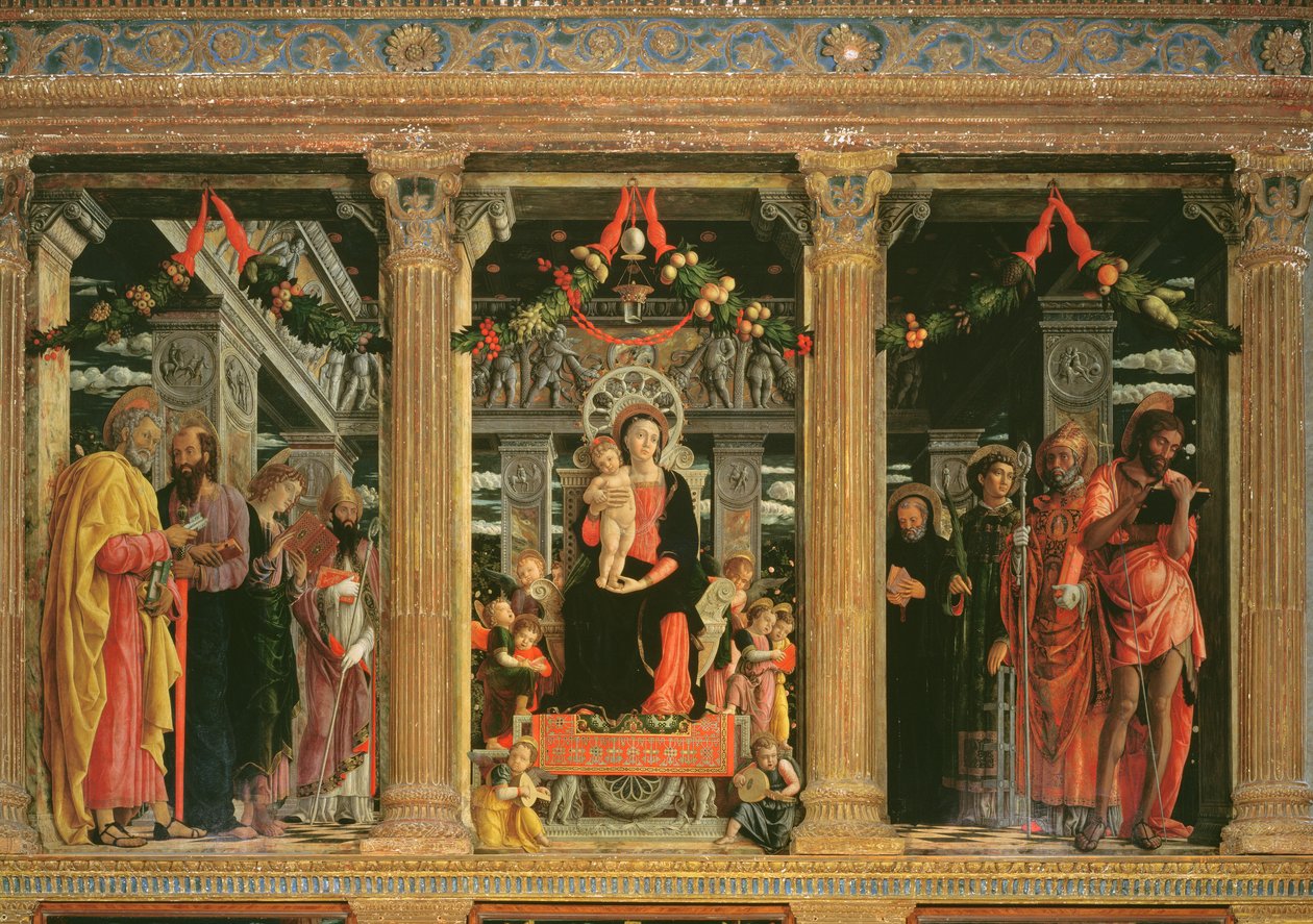 Altertavle av St. Zeno av Verona, 1456-60 (detalj av 214237) av Andrea Mantegna