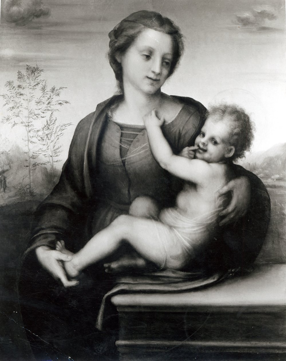 Madonna og barn (panel) av Andrea del Sarto