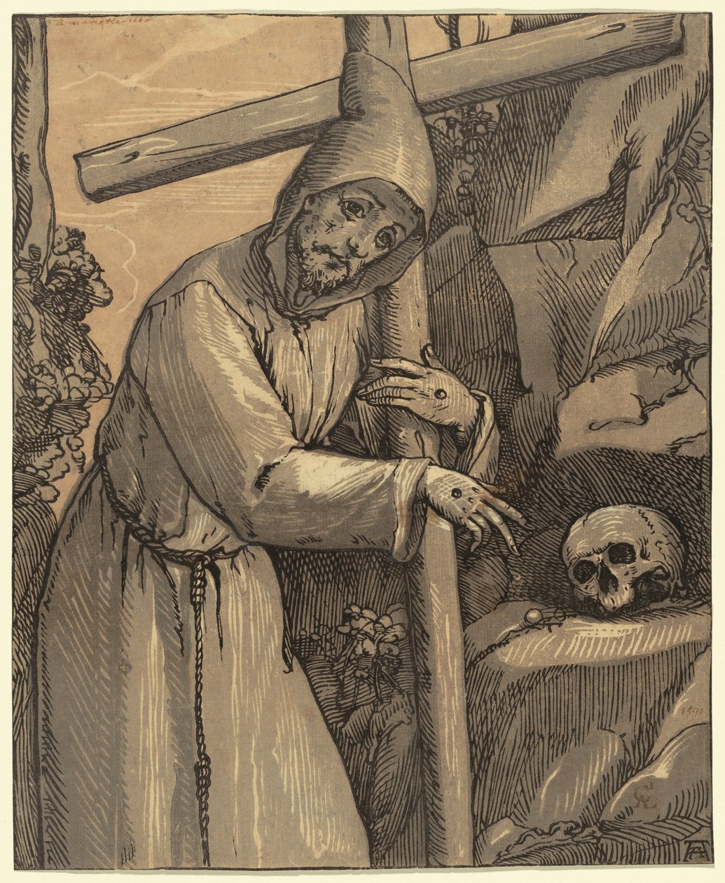 Den hellige Frans av Assisi, 1591. av Andrea Andreani