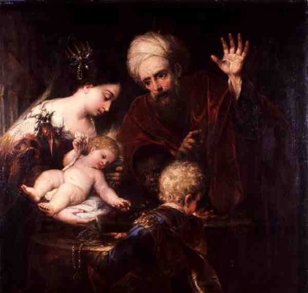 The Trial of Moses (olje på lerret) av Andrea Celesti