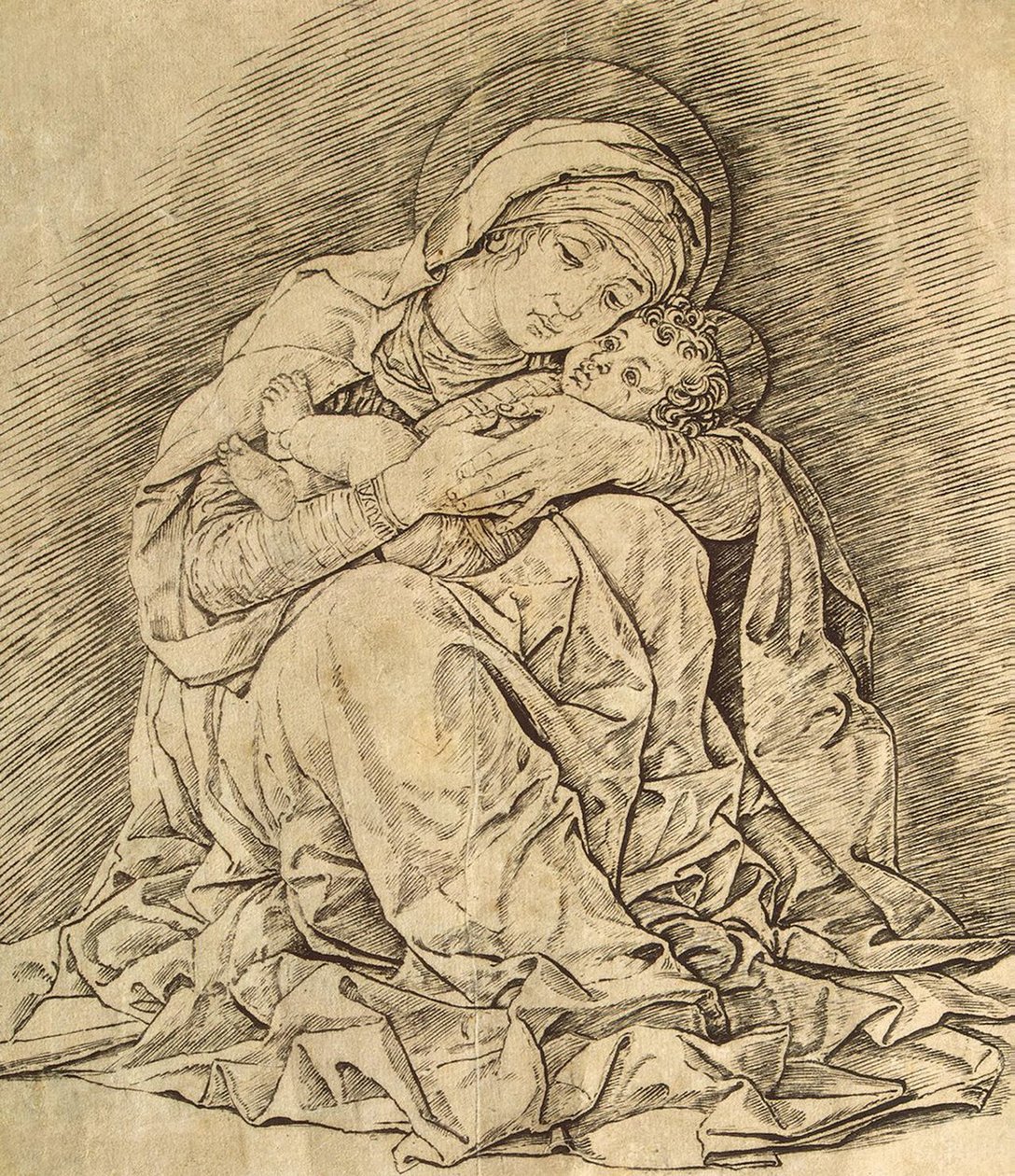 Jomfru og barn av Andrea Mantegna