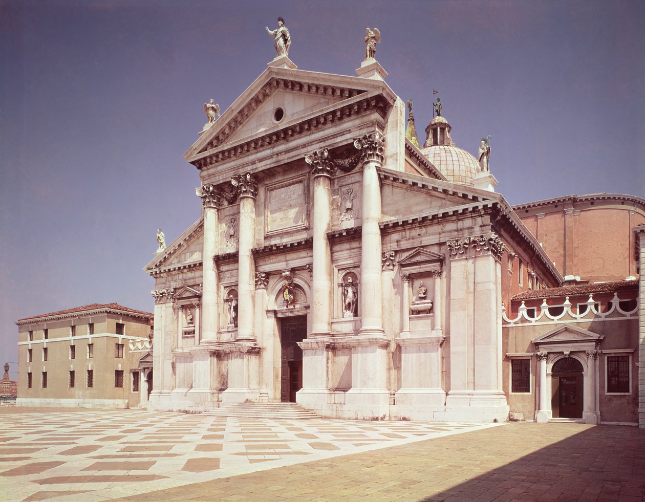 Utsikt over fasaden, bygget 1607-11 av Andrea Palladio