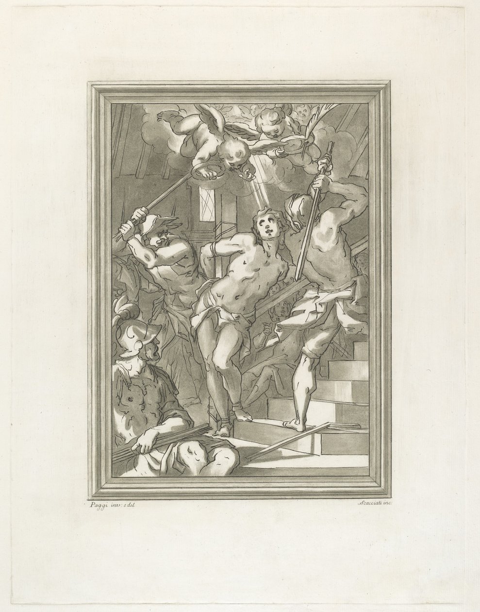 Flagelering av en helgen av Andrea Scacciati after Giovanni Battista Paggi