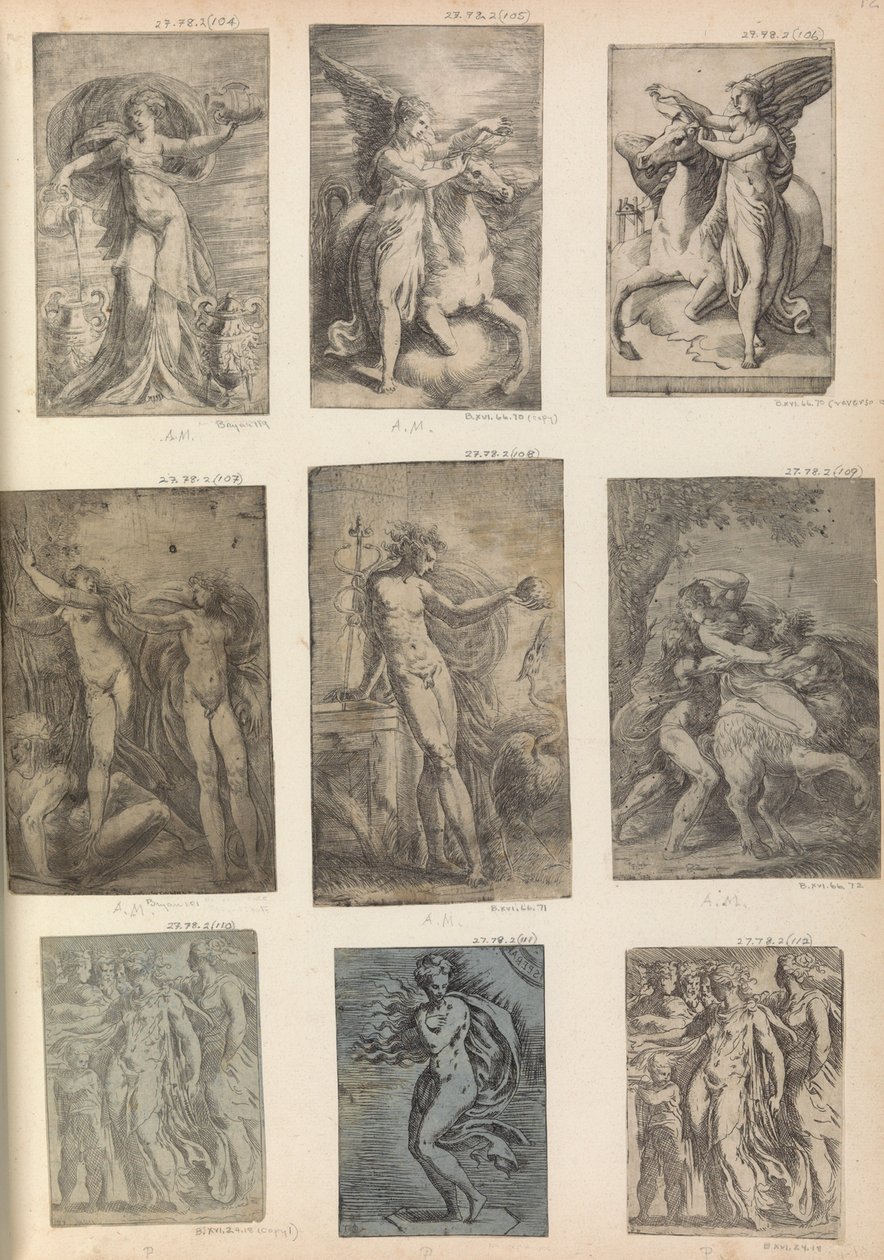 Hercules, Nessus bortfører Deianira, ca. 1540 av Andrea Schiavone