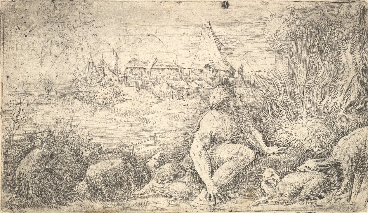 Moses og den brennende busken, ca. 1544-47. av Andrea Schiavone