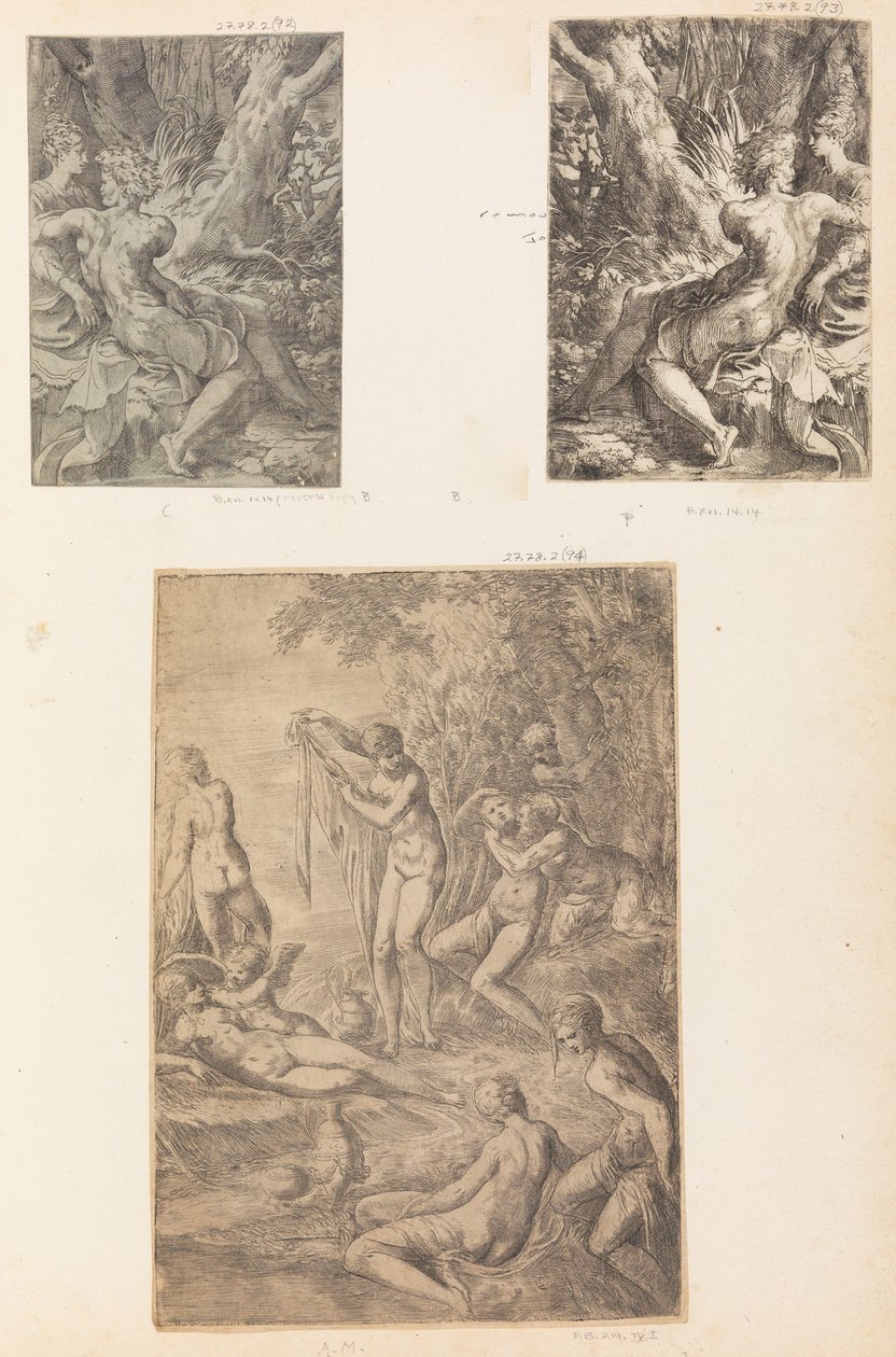 Nymferbading, evt. ca. 1545-50. av Andrea Schiavone