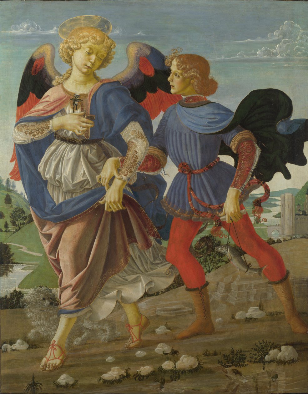 Tobias og engelen, ca 1470-1475. av Andrea del Verrocchio