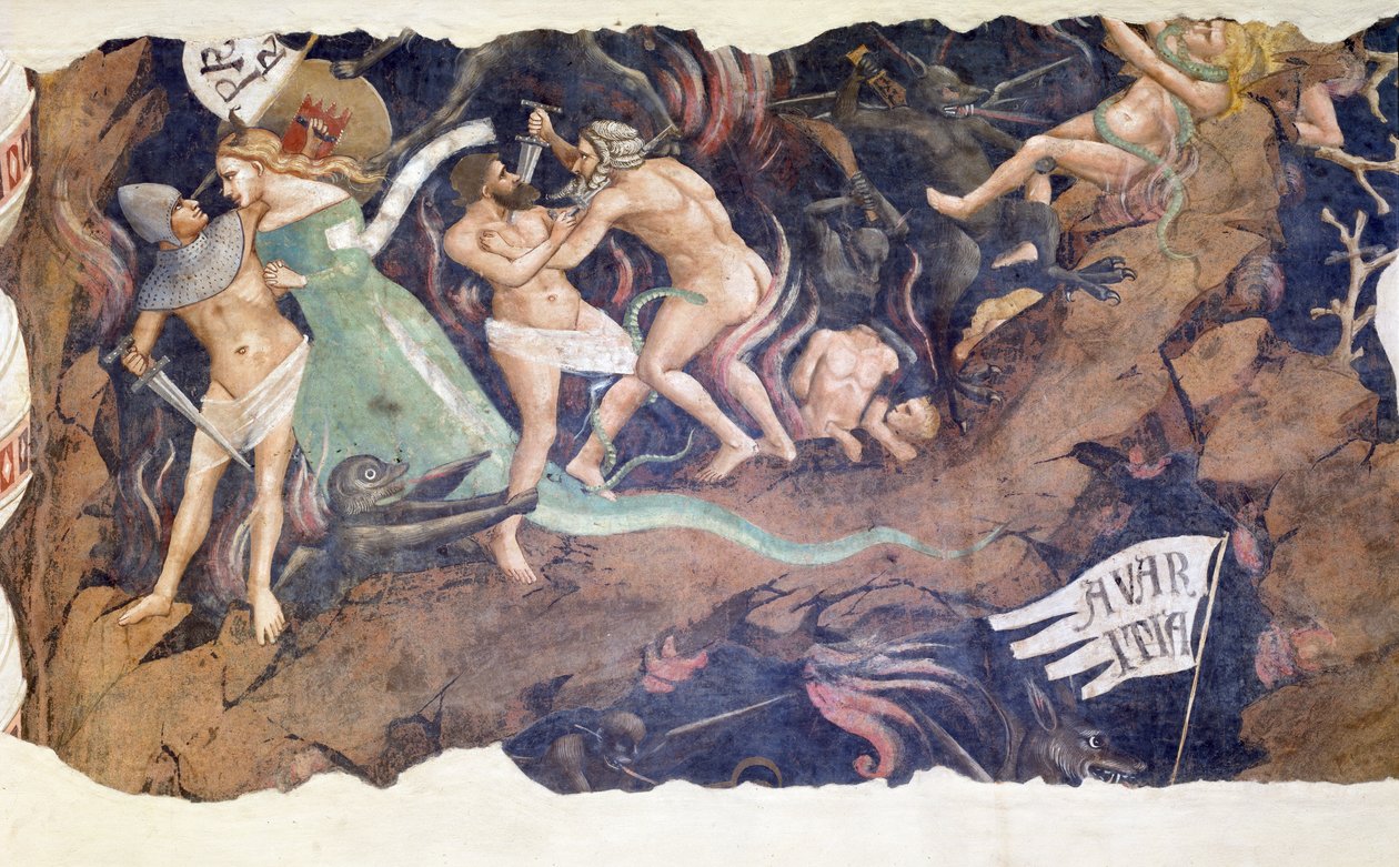Dødens triumf, 1348, detalj av Andrea di Cione Orcagna