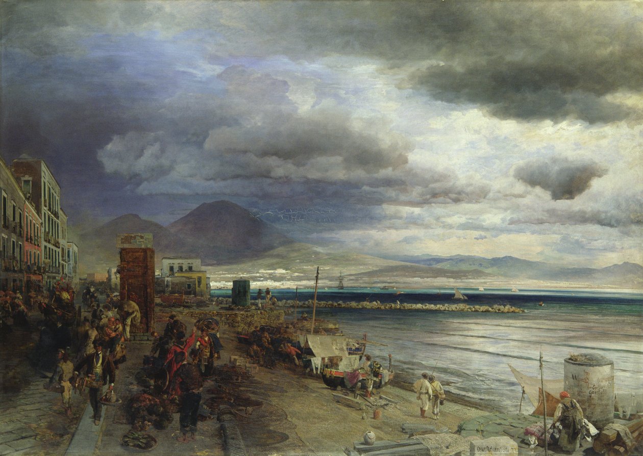 Kysten av Napoli, 1877 av Andreas Achenbach
