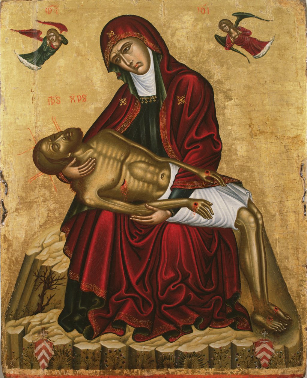 Pieta (tempera på panel) av Andreas Pavias