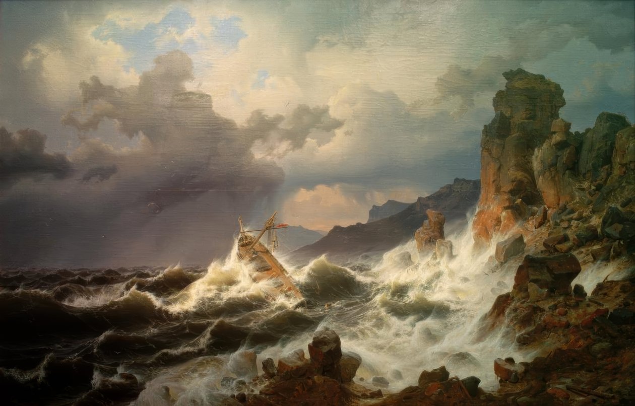 En havstorm på norskekysten av Andreas Achenbach