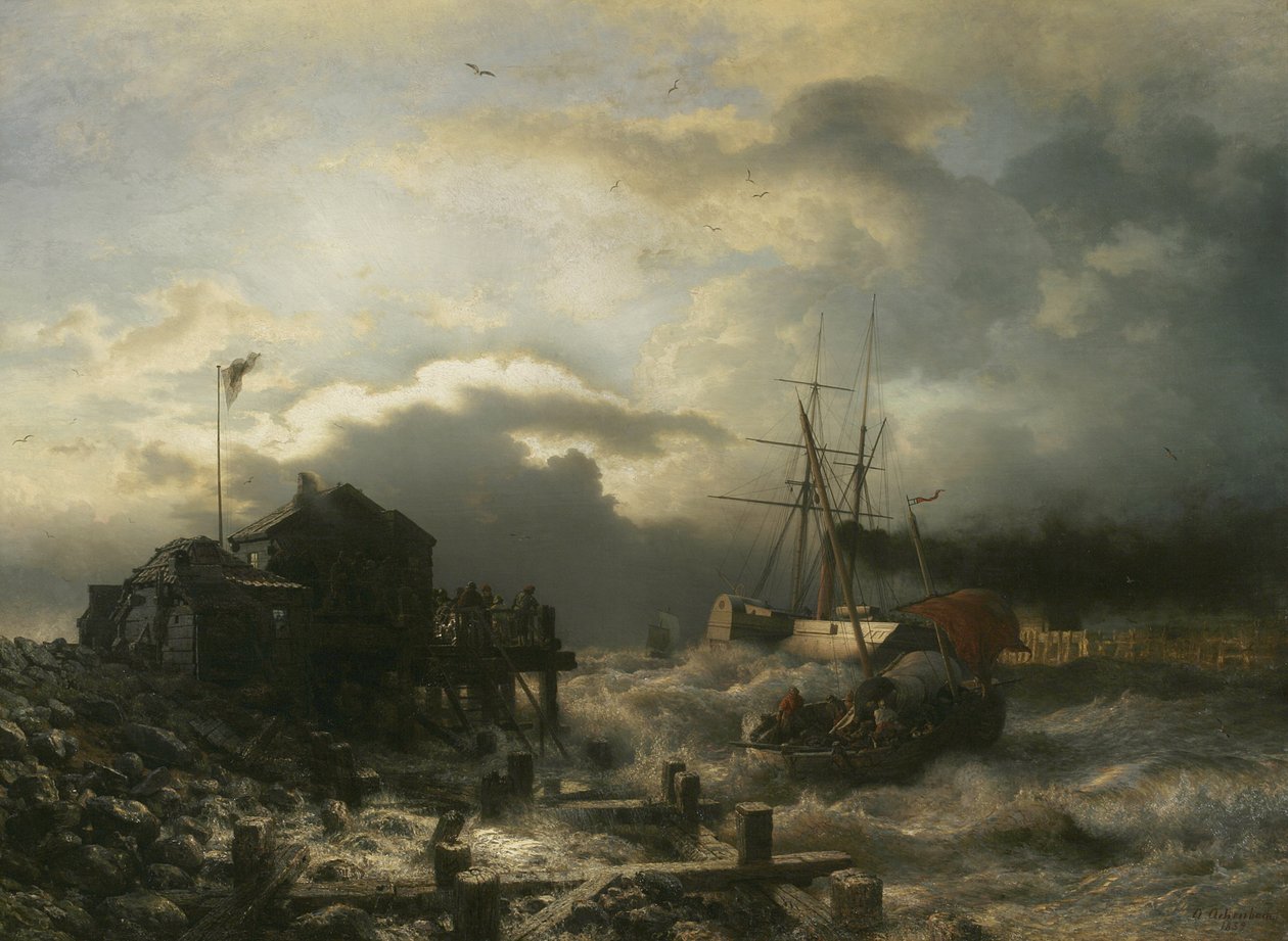 Utenfor Oostende, 1859 av Andreas Achenbach
