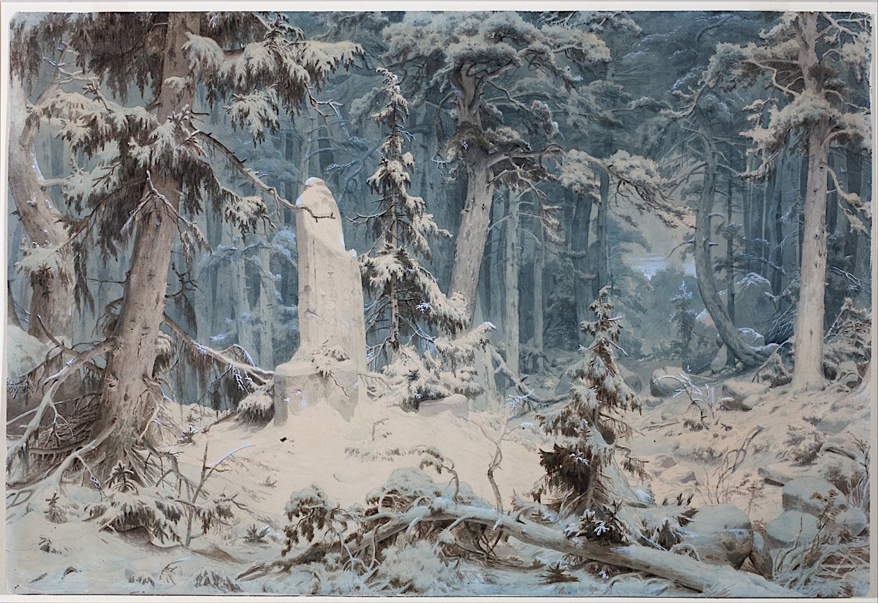 Snødekt skog av Andreas Achenbach