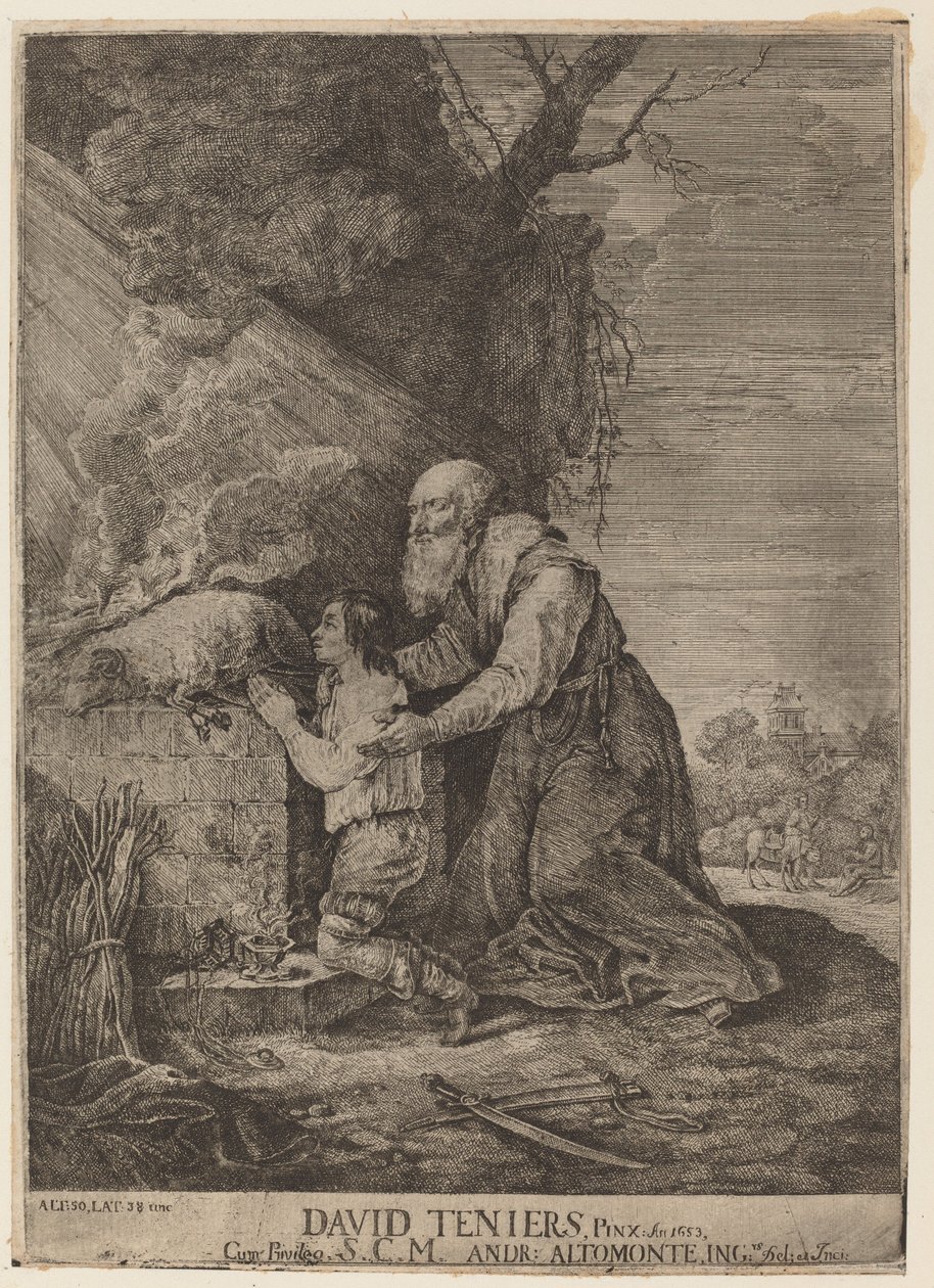 Isaks offer av Andreas Altomonte, after David Teniers the Younger