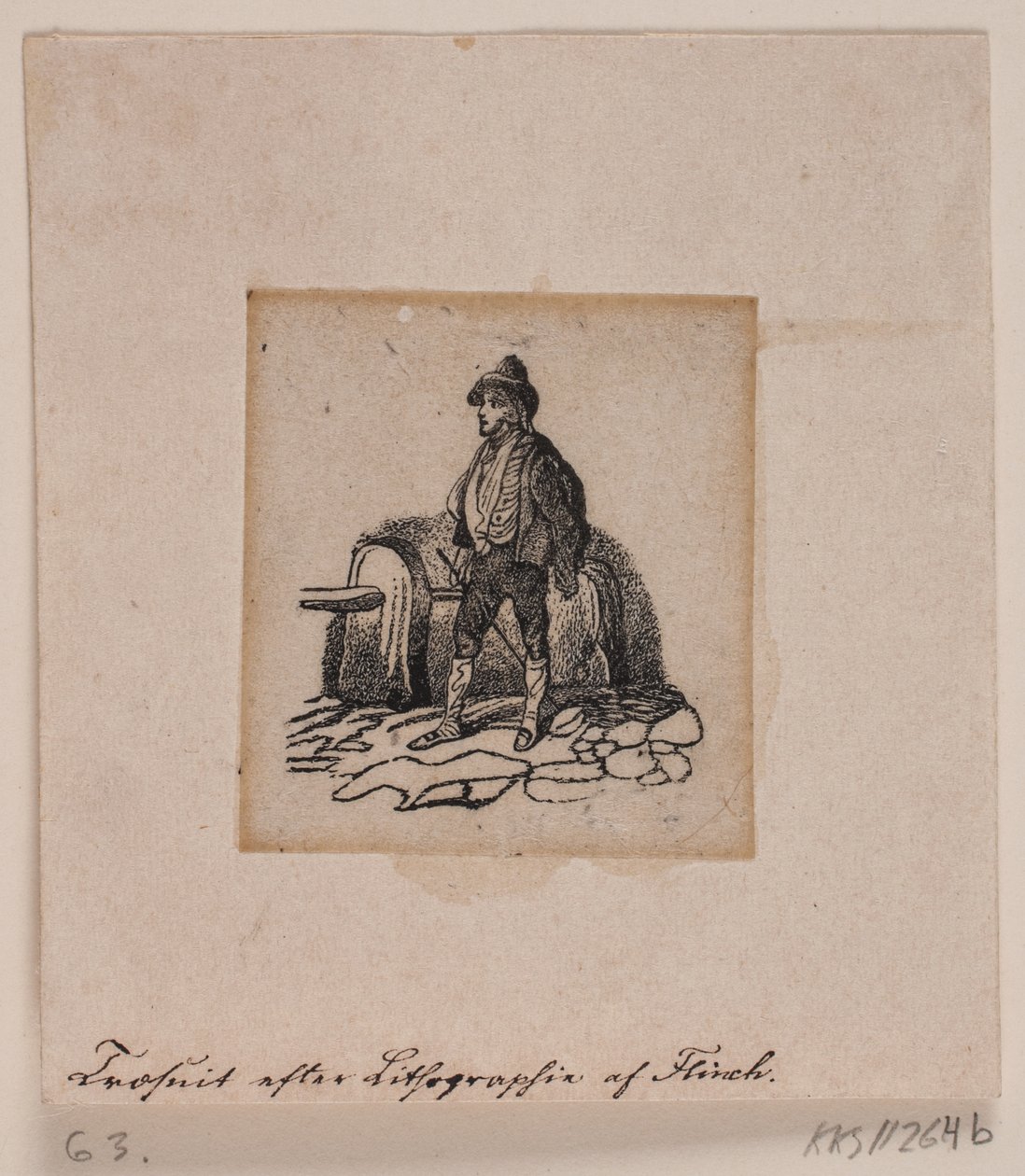 En leietaker (?) (etter litografi) av Andreas Flinch