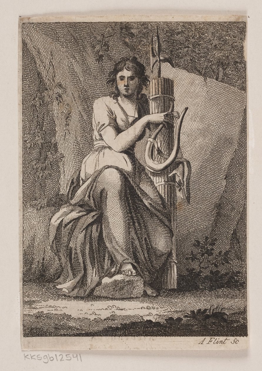 En kvinne med lyre og fasces av Andreas Flint