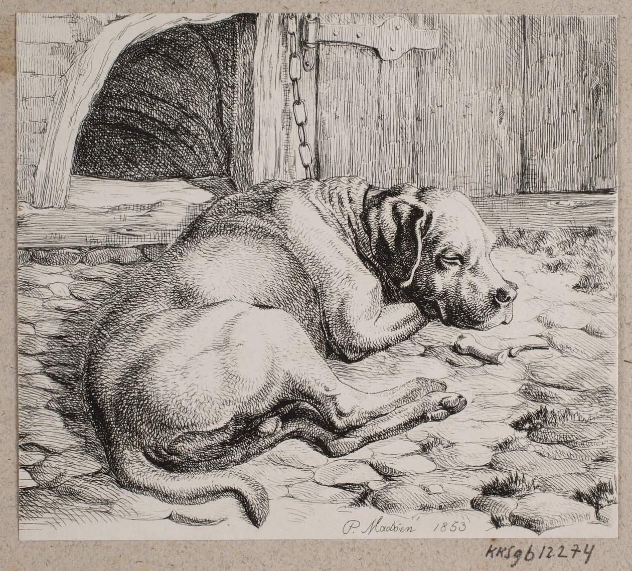 En sovende kjedehund av Andreas Peter Madsen