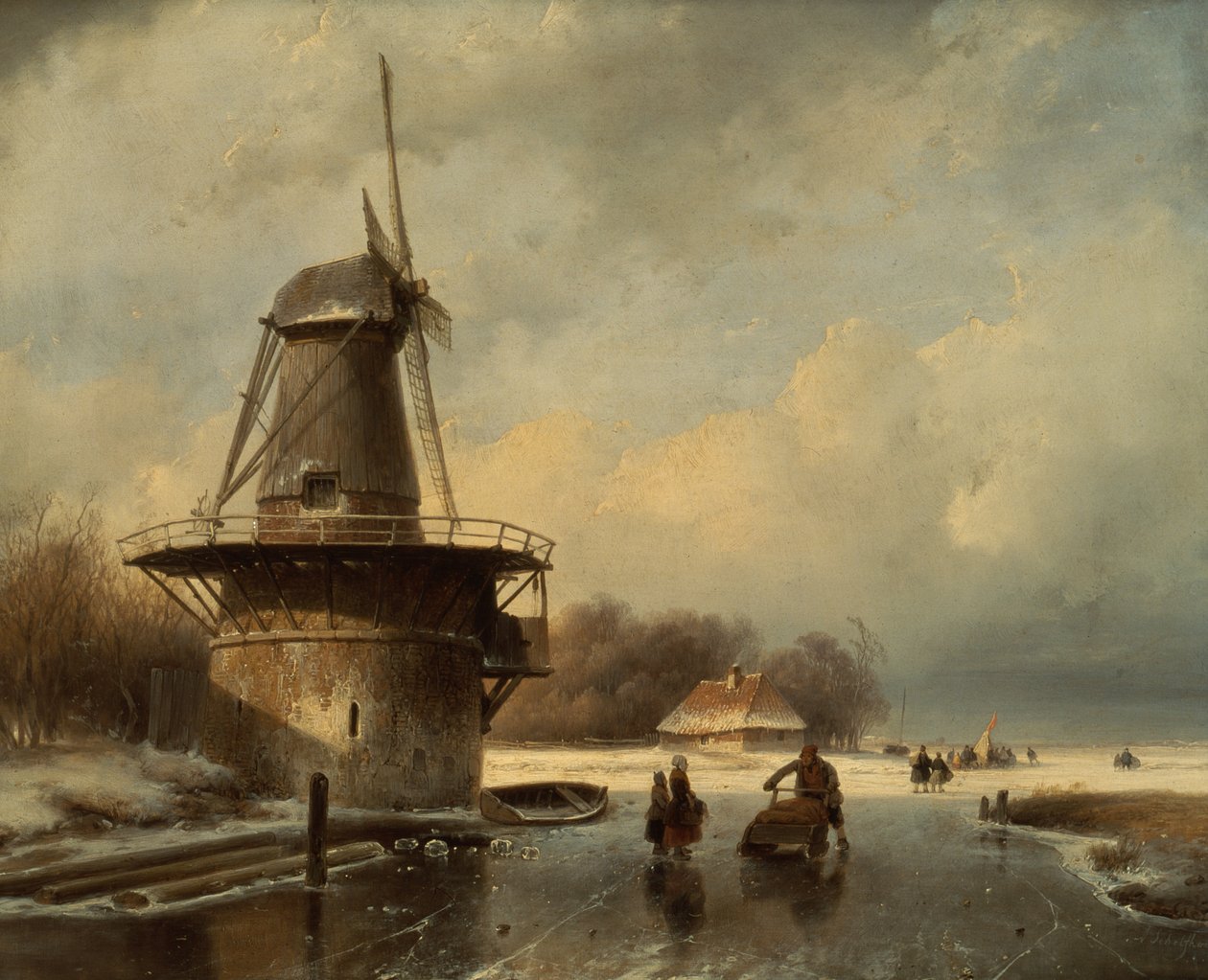 Vinterlandskap av Andreas Schelfhout