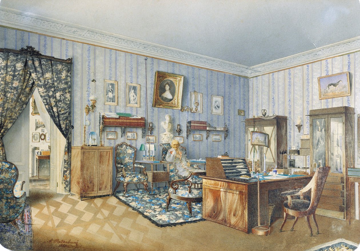 Interiør, 1860. av Andrei Alexeevich Redkovsky